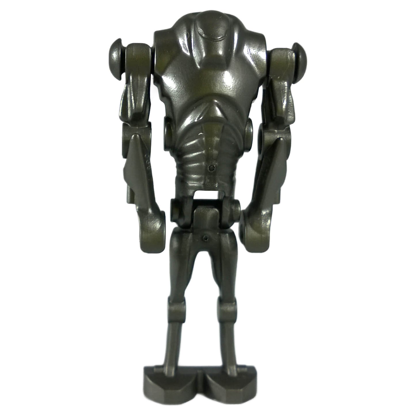 LEGO B2 Super Battle Droid minifigure in pearl dark gray – showcasing armored spine and structure.