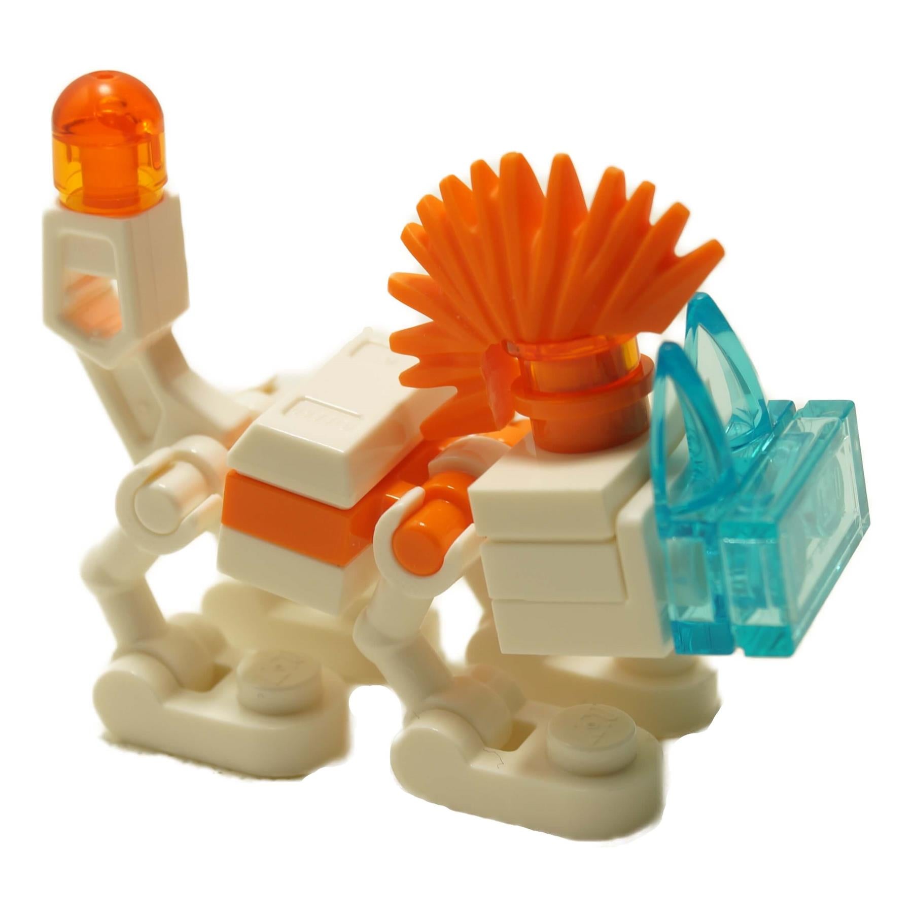 LEGO® Minifigur MK093 Robot Mo aus Set 80035 Monkie Kids Galaktischer Entdecker, mit einem detaillierten Design und futuristischen Droiden-Elementen.