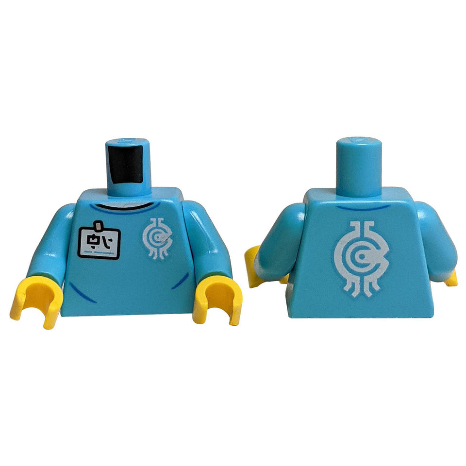 Torso with Light Blue Jacket and Emblem Pattern