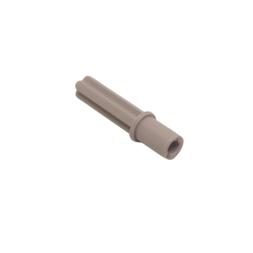 LEGO® Technic axle 2L with smooth pin and no friction ridges, used for free-spinning or removable connections, light bluish gray color
