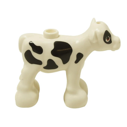 LEGO Friends Baby Cow Calf 5150pb01, cream with black spots, side view