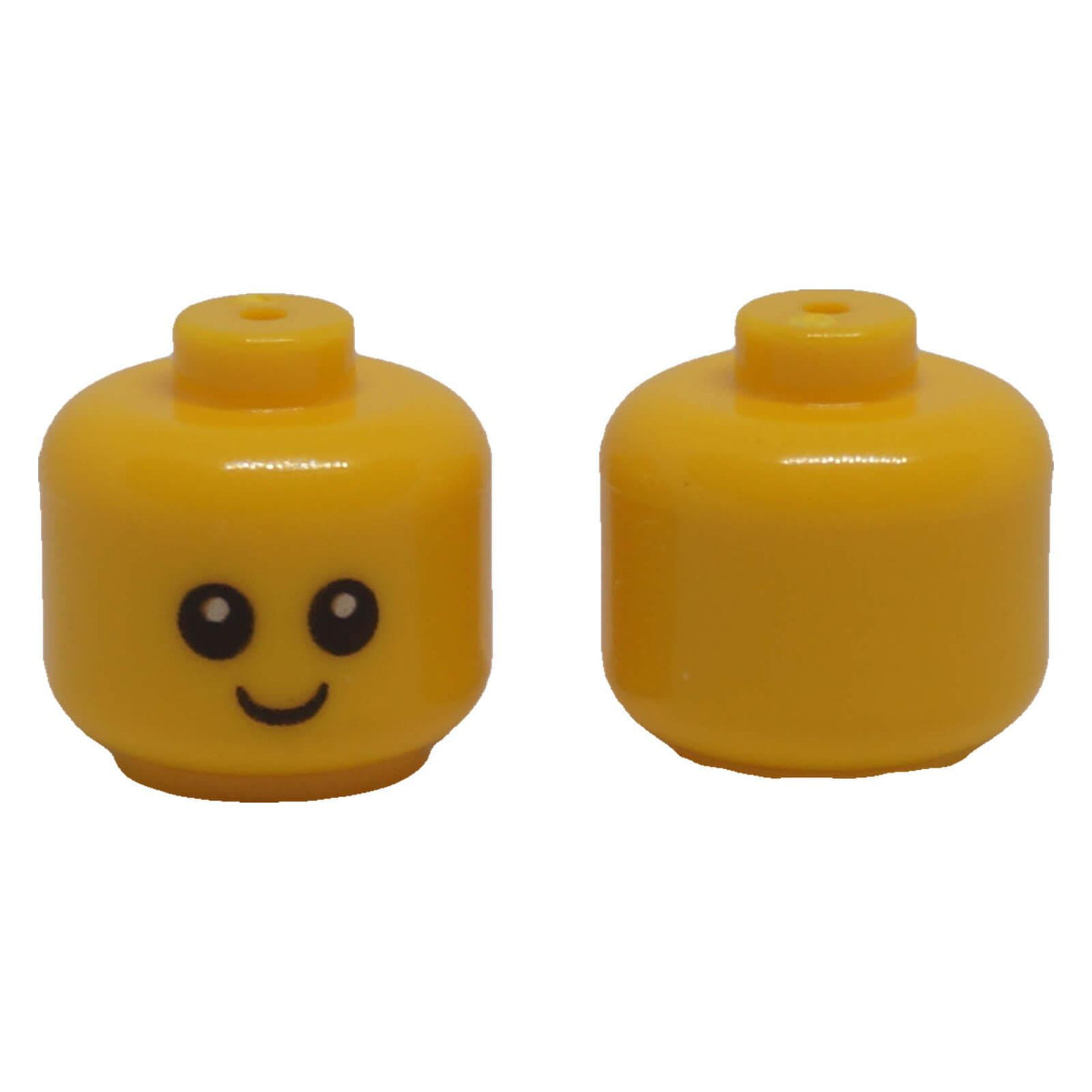 LEGO® yellow baby toddler minifigure head 33464pb01 front and back views