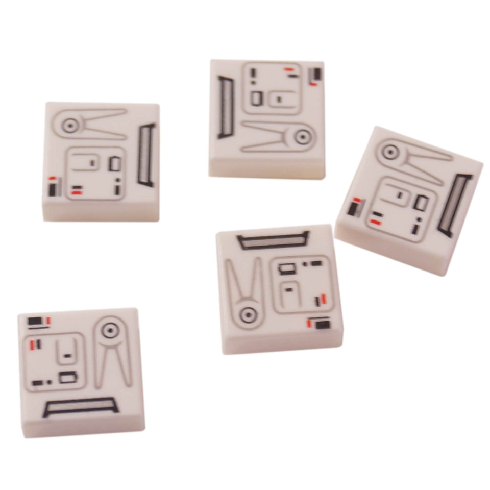LEGO White Tile 1 x 1 with Printed Equipment Pack Pattern 3070pb083