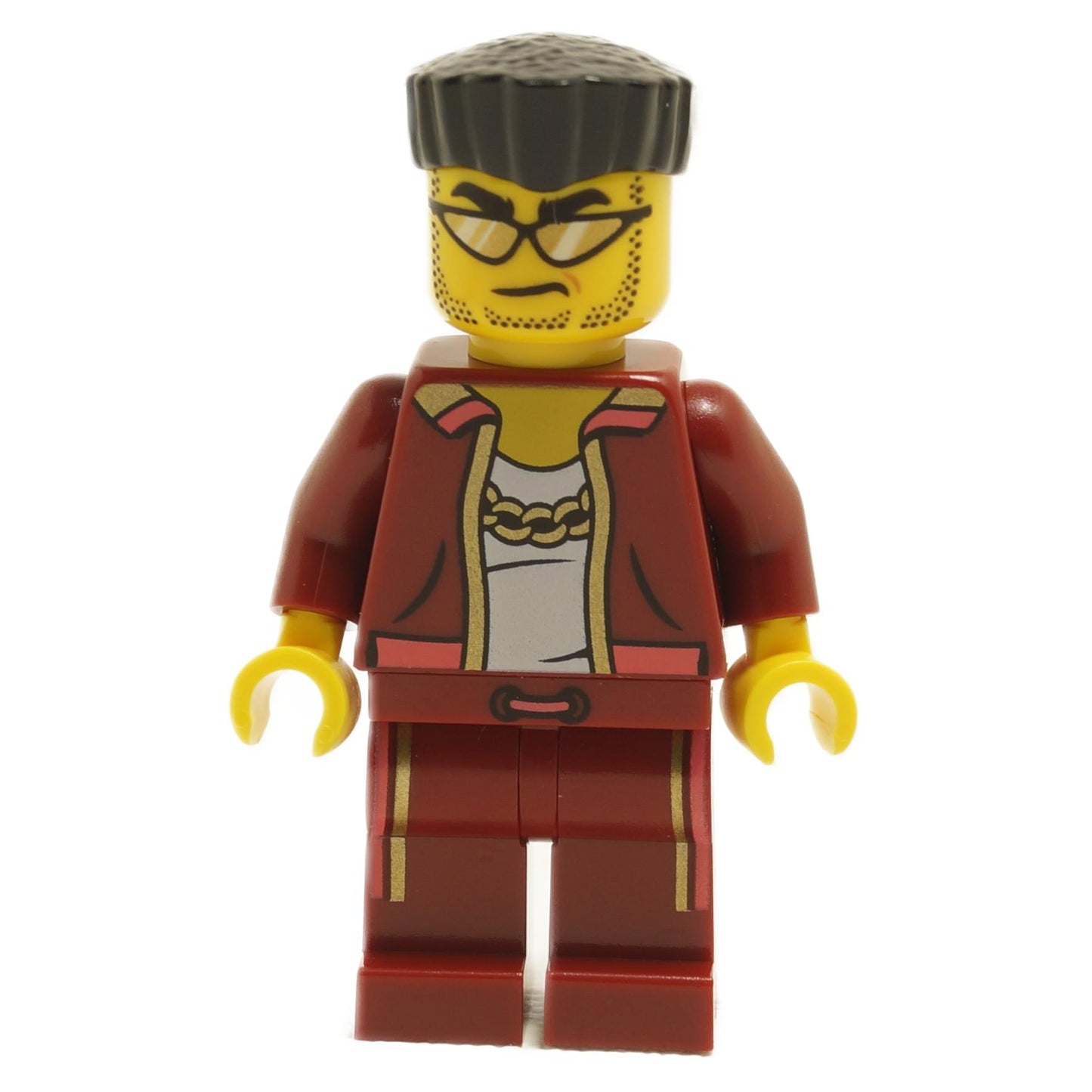 Police - City Bandit Crook Male, Dark Red Jacket and Legs, Black Flat Top Hair