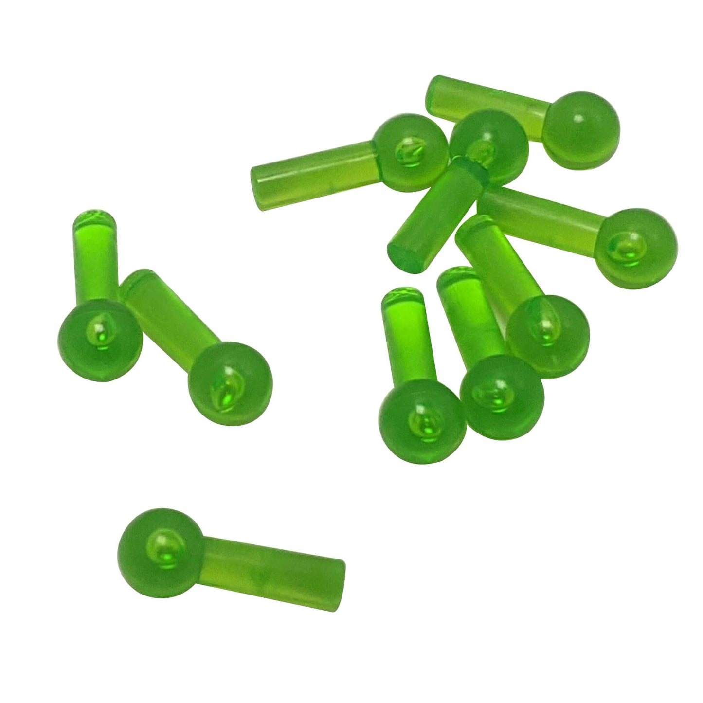 LEGO® Bar 1L with Tow Ball part 22484 in Trans Bright Green
