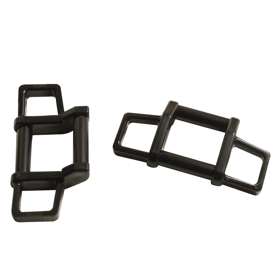 Black LEGO Grille Guard Bar 1 x 4 x 1 2/3, front and side views