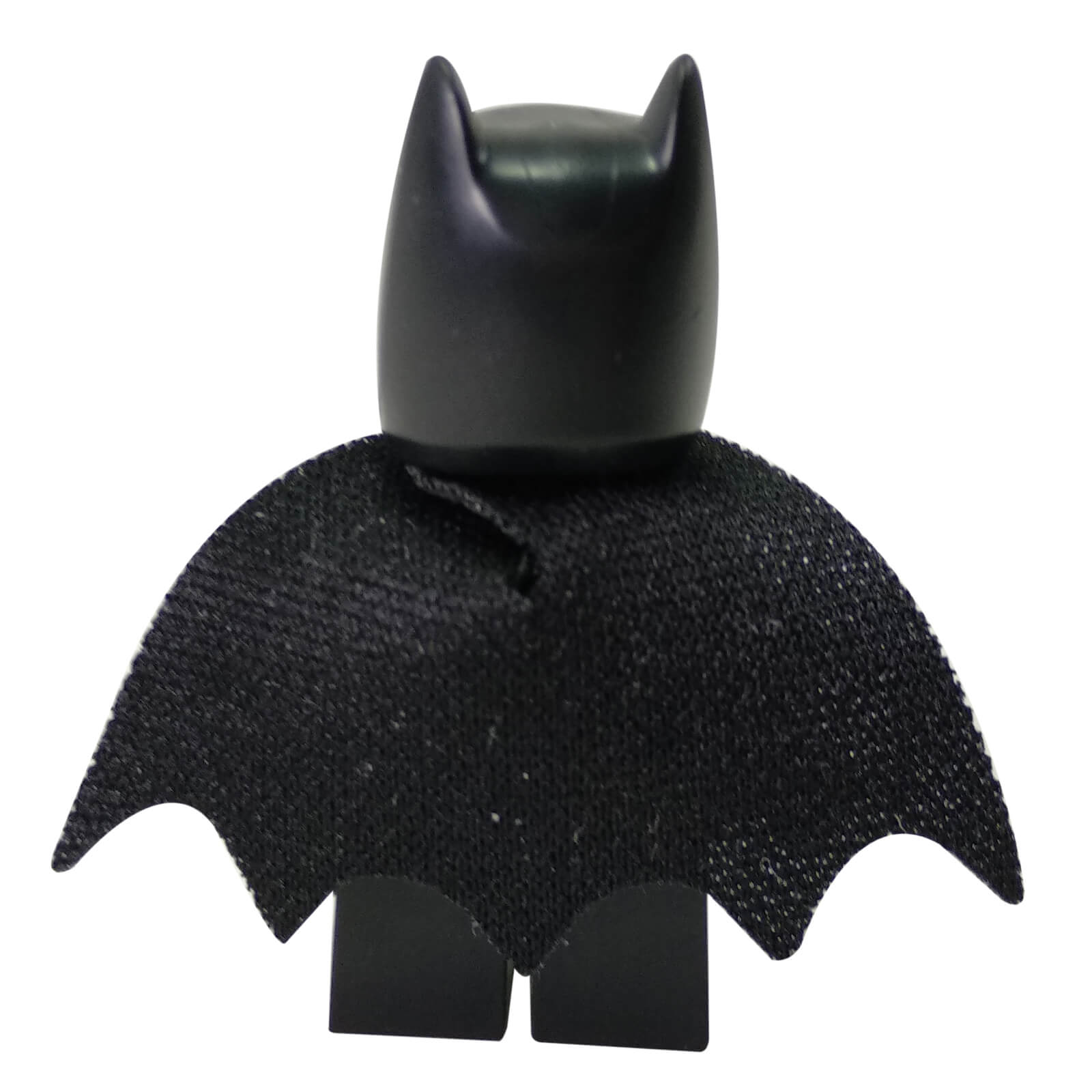 LEGO Batman minifigure short legs black suit yellow emblem sh0492, back view.