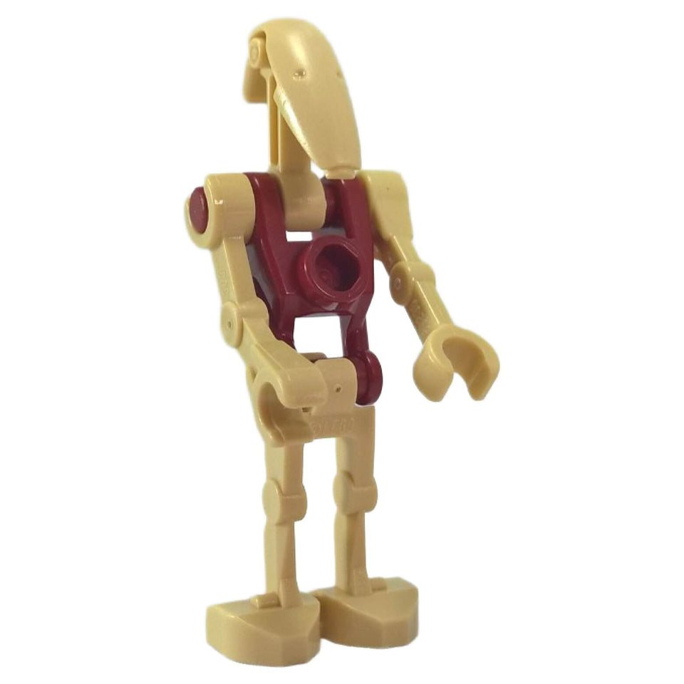 LEGO® Battle Droid Security minifigure sw0096 with dark red torso and tan droid body