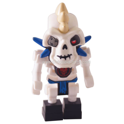 LEGO® NINJAGO Nuckal Minifigura – Guerrero Esqueleto con Armadura con Púas, Azul Acentos y Ojo Mecánico de Rise of the Snakes.