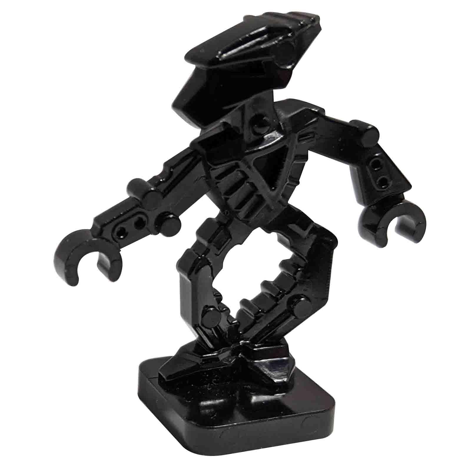 black lego bionicle mini toa hordika whenua 51635 mechanical figure on base