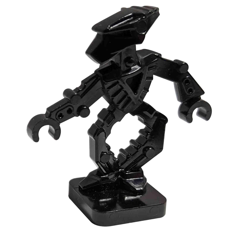 black lego bionicle mini toa hordika whenua 51635 mechanical figure on base