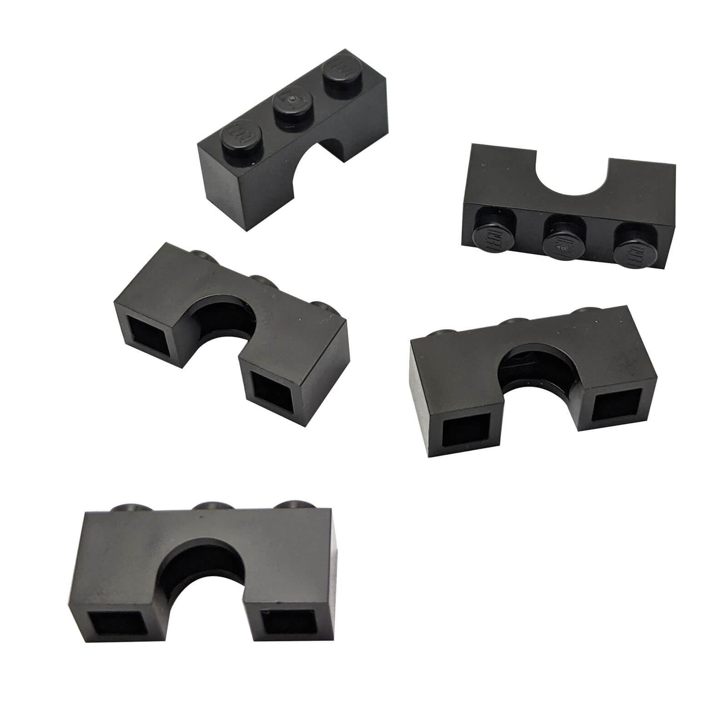 Black arch 1 x 3 brick part 4490 with curved opening for LEGO® building structures and details
