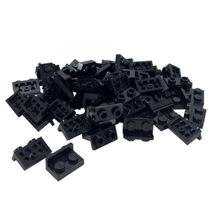 Black inverted bracket 1 x 2 - 1 x 2 part 99780, offset building element for compact SNOT construction
