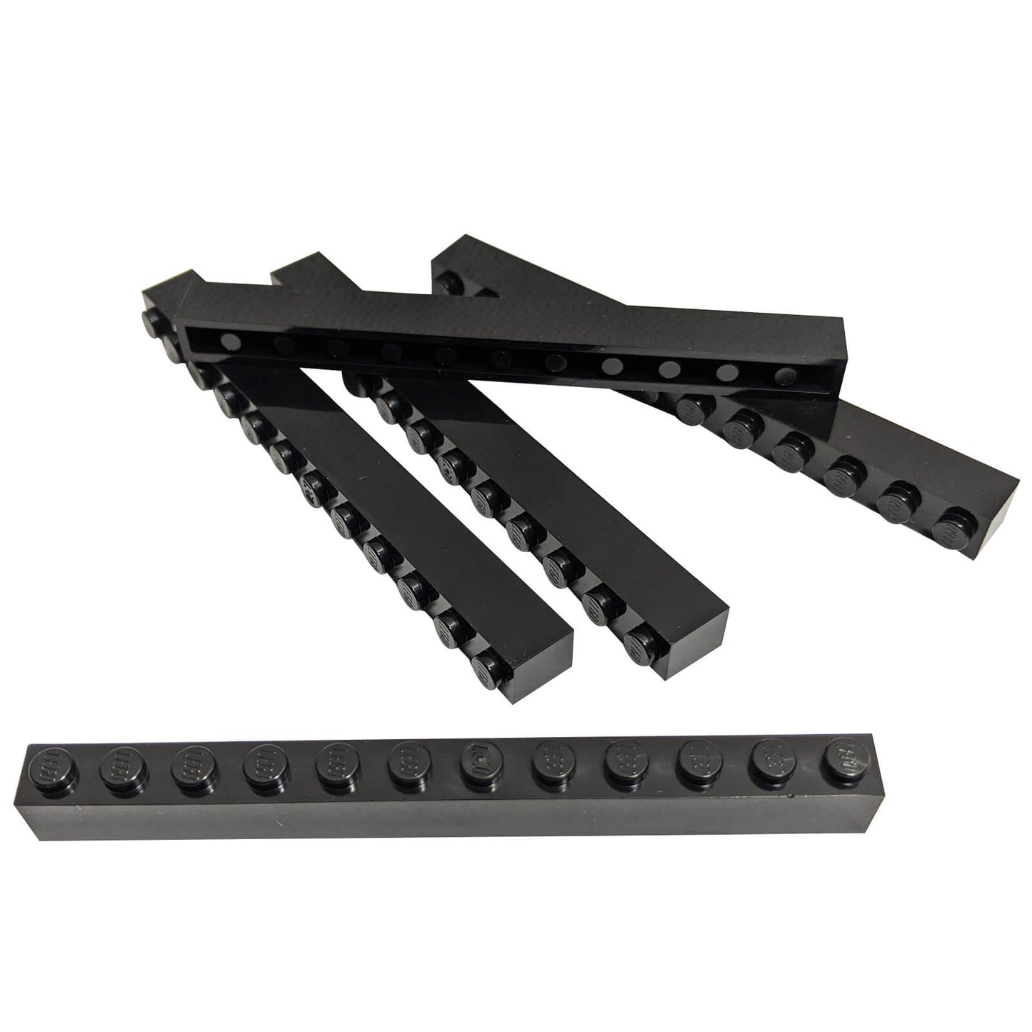 Black brick 1 x 12 part 6112, long rectangular building brick for walls, beams and structural builds

