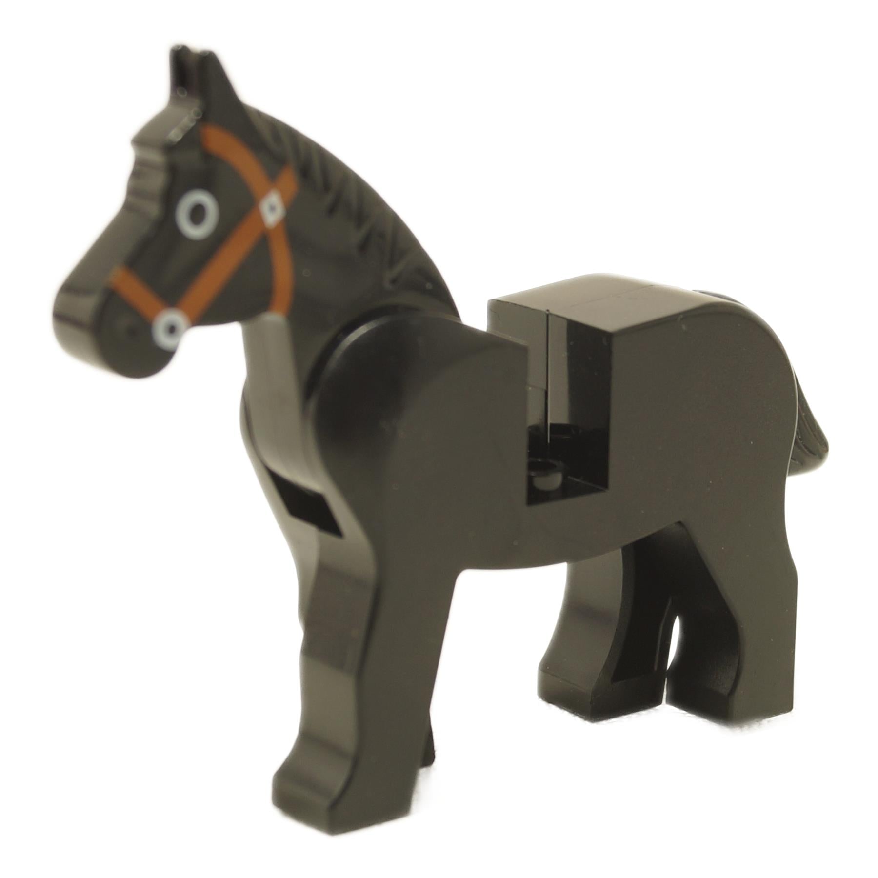 LEGO® 馬 4493c01pb02 – ホワイト-目、手綱プリント動物フィギュア