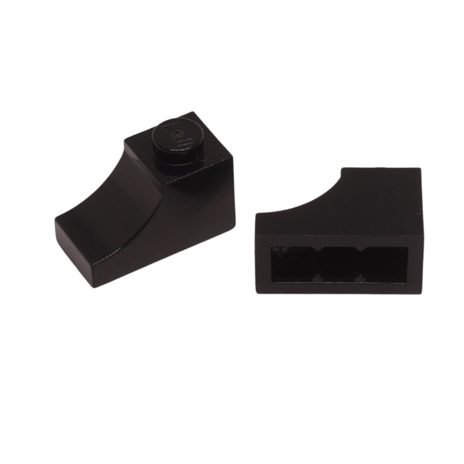 Black inverted arch 1 x 2 for LEGO® building structures and smooth curved details
