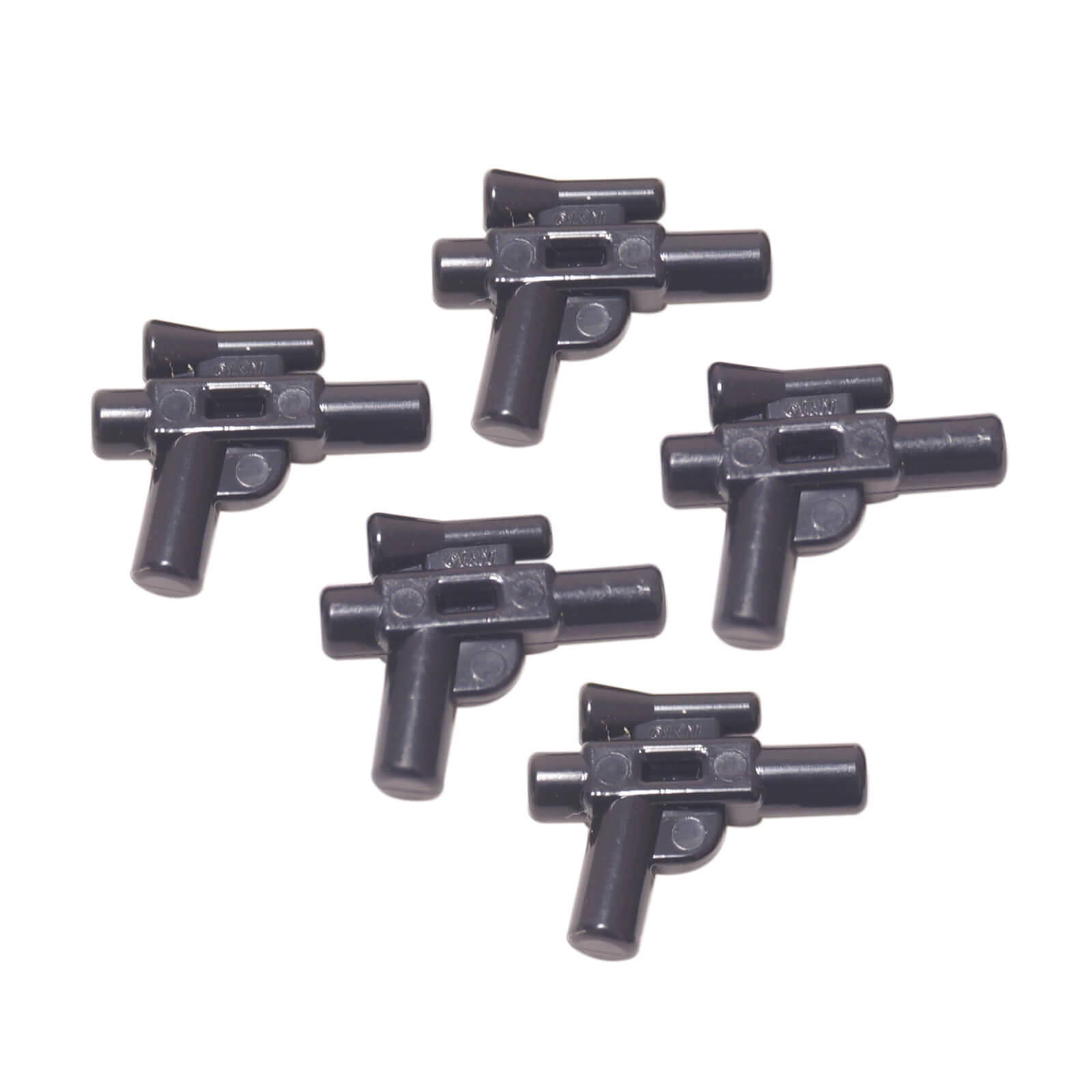Negro arma de bláster pequeña para minifiguras (estilo SW) para construcciones de ciencia ficción, tropas y escenas de acción
