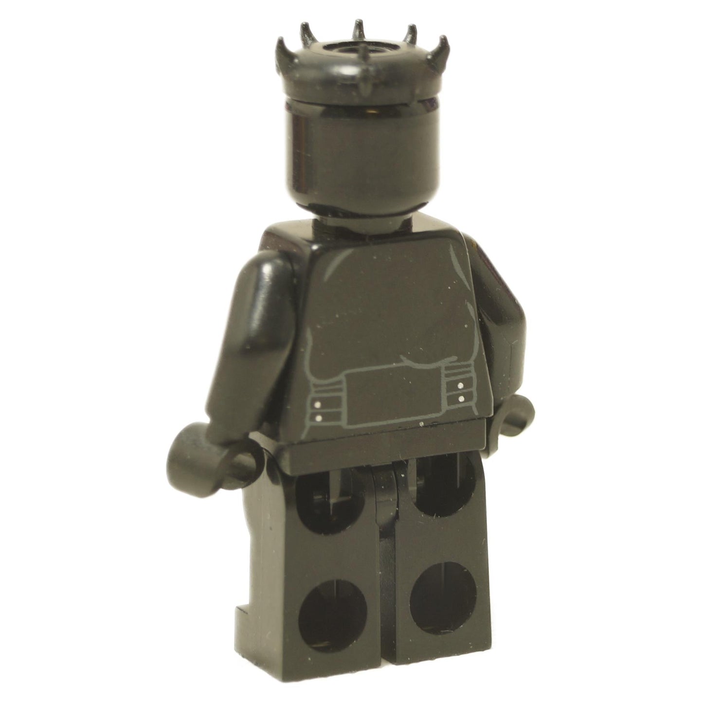 Black minifigure torso with belt print and black legs, back view.
