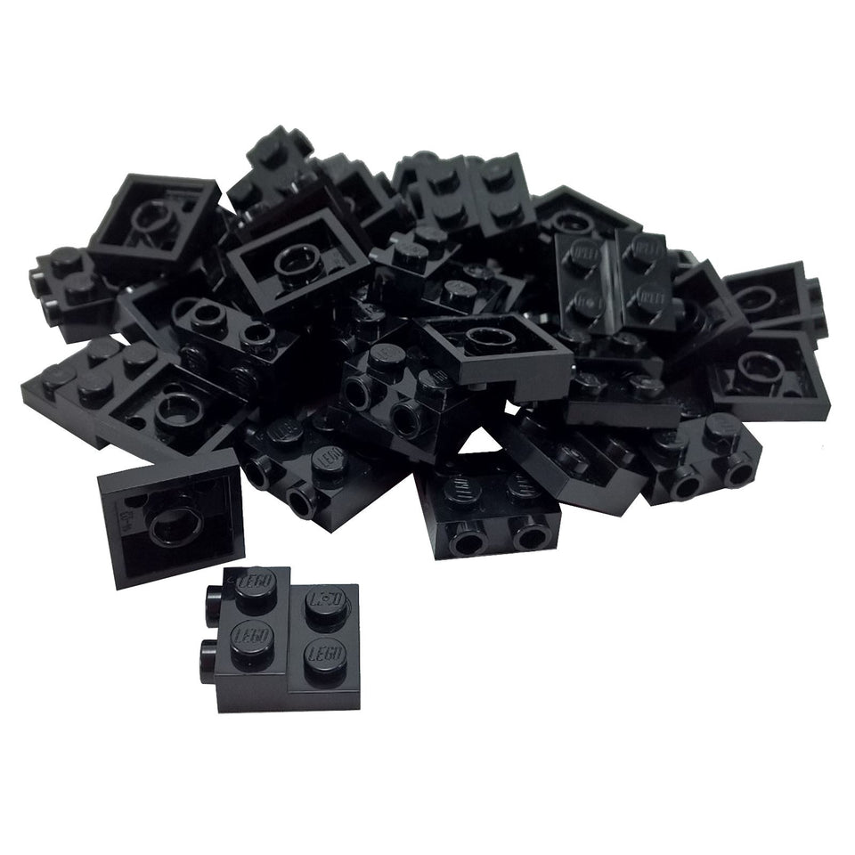 black lego modified plate 2x2 with side studs bulk lot 30 pieces part 99206