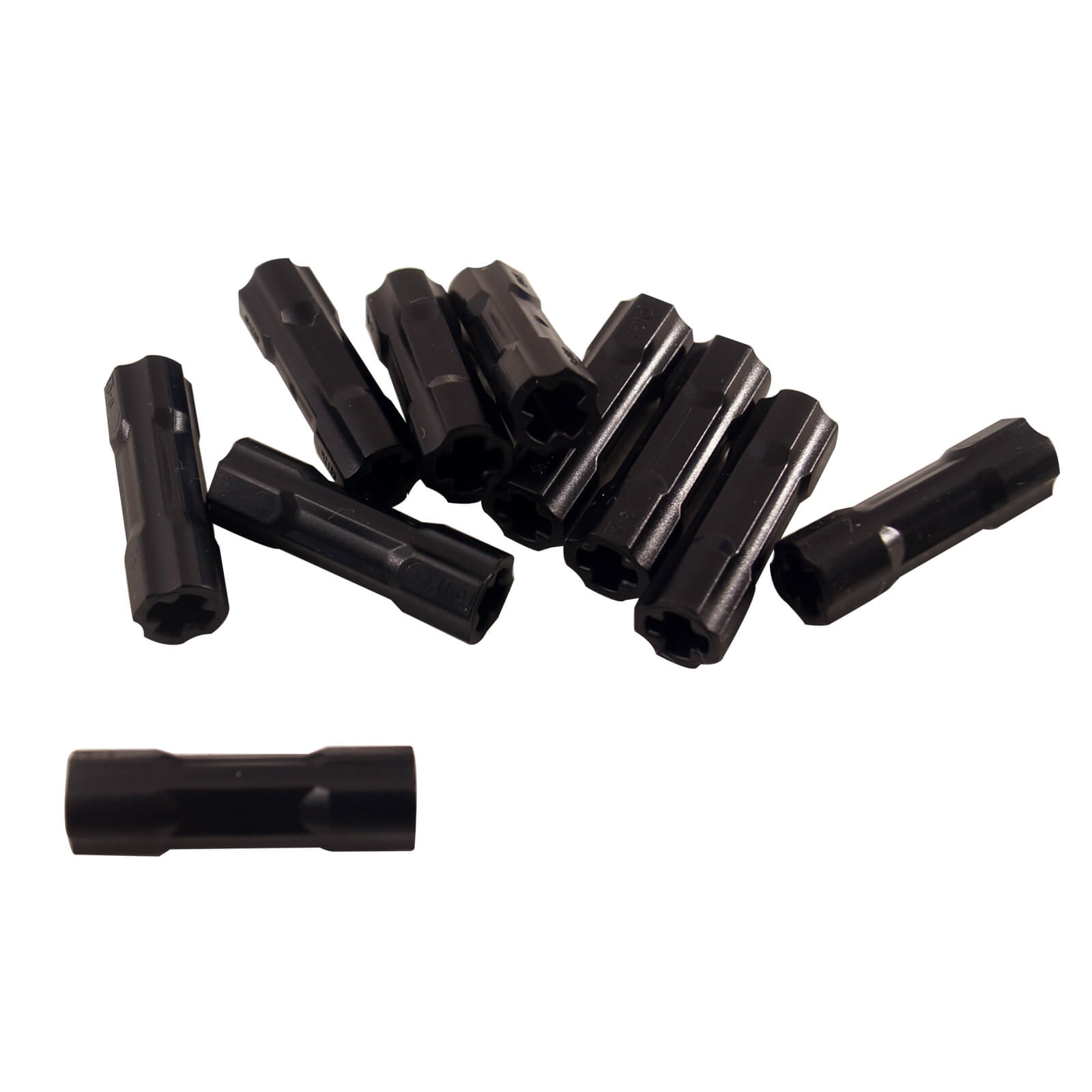 Noir Connecteur d'essieu Technic 3L pour relier des essieux, construire des cadres et assurer des connexions mécaniques sécurisées
