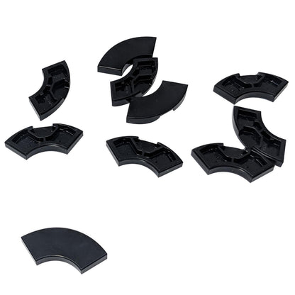Black Tile round corner 2 x 2 macaroni for curved edges, smooth corners, and clean LEGO® builds

