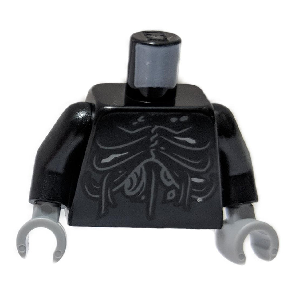 LEGO® black torso with cascading fold pattern and dark fantasy organic detailing