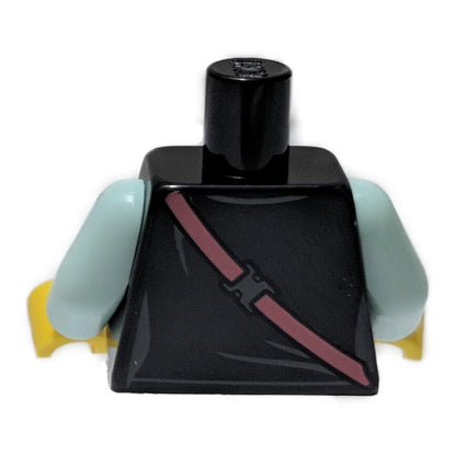 LEGO black female torso with coral bag strap print 973pb3639c01 back view