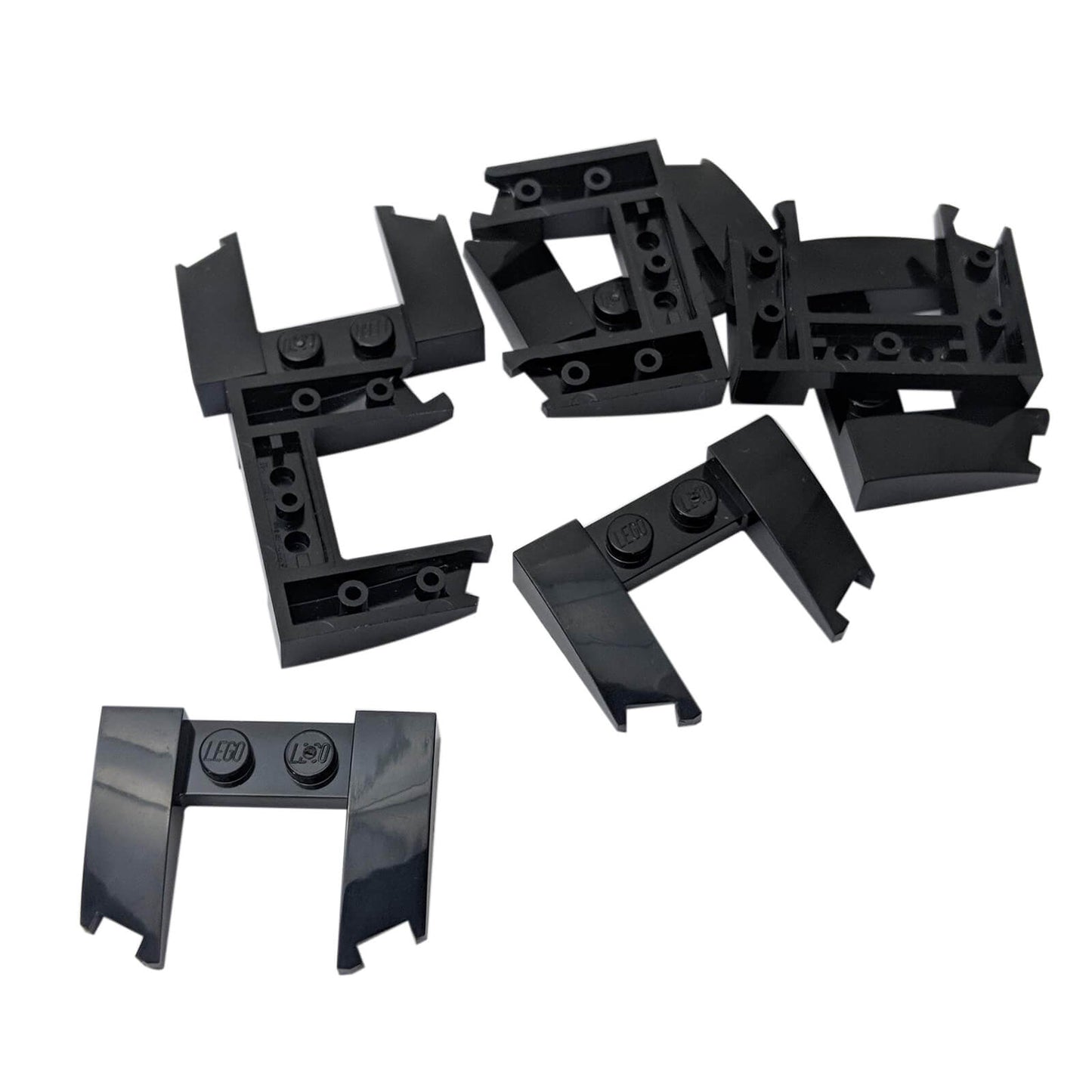 Black wedge 3 x 4 x 2/3 cutout piece for LEGO® building angles, slopes, and structural details
