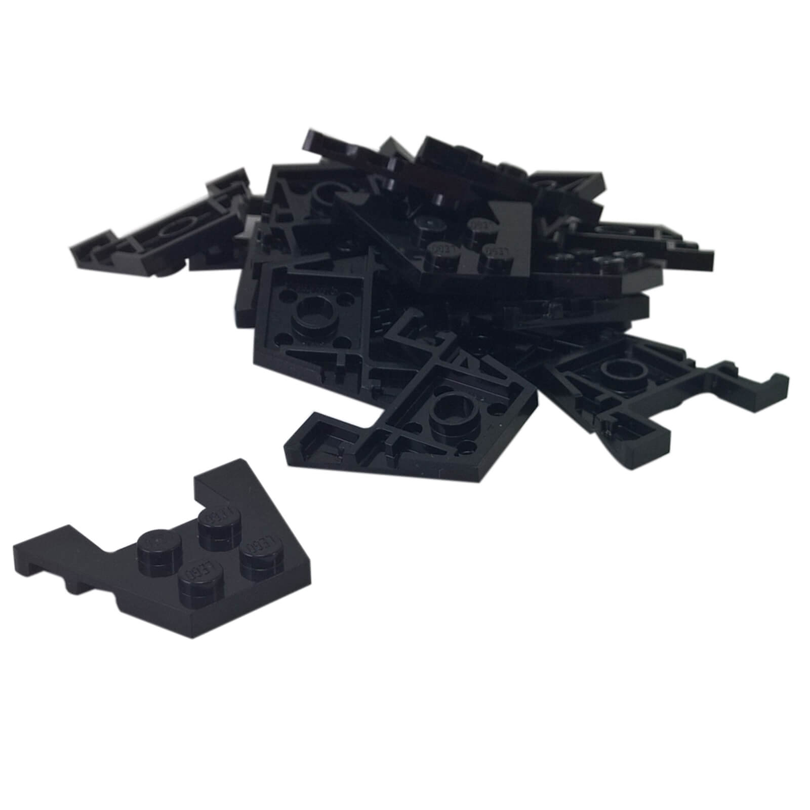 Negro placa cuña 3 x 4 con muescas para studs, pieza de placa angulada para dar forma a vehículos, techos y construcciones detalladas
