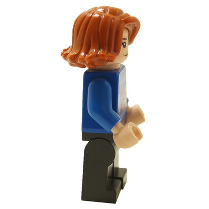 LEGO Black Widow minifigure in Christmas sweater, side view