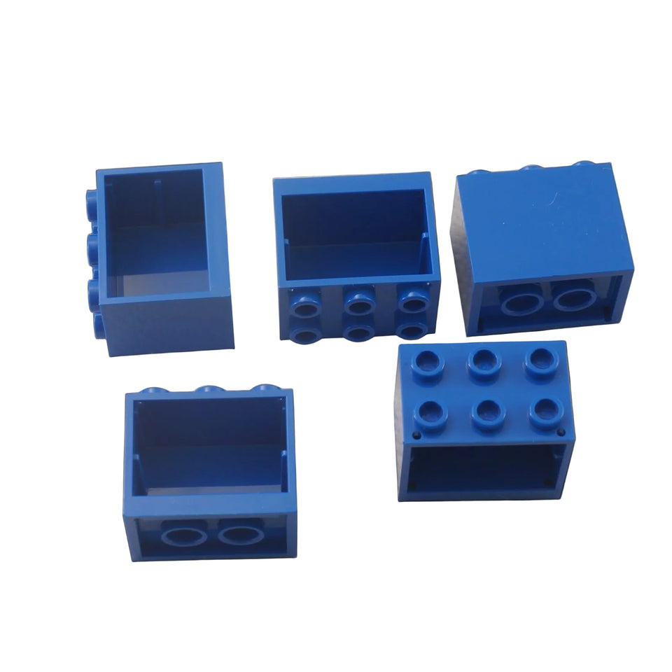 Blue cupboard container 2 x 3 x 2 piece with hollow studs, commonly used for storage builds
