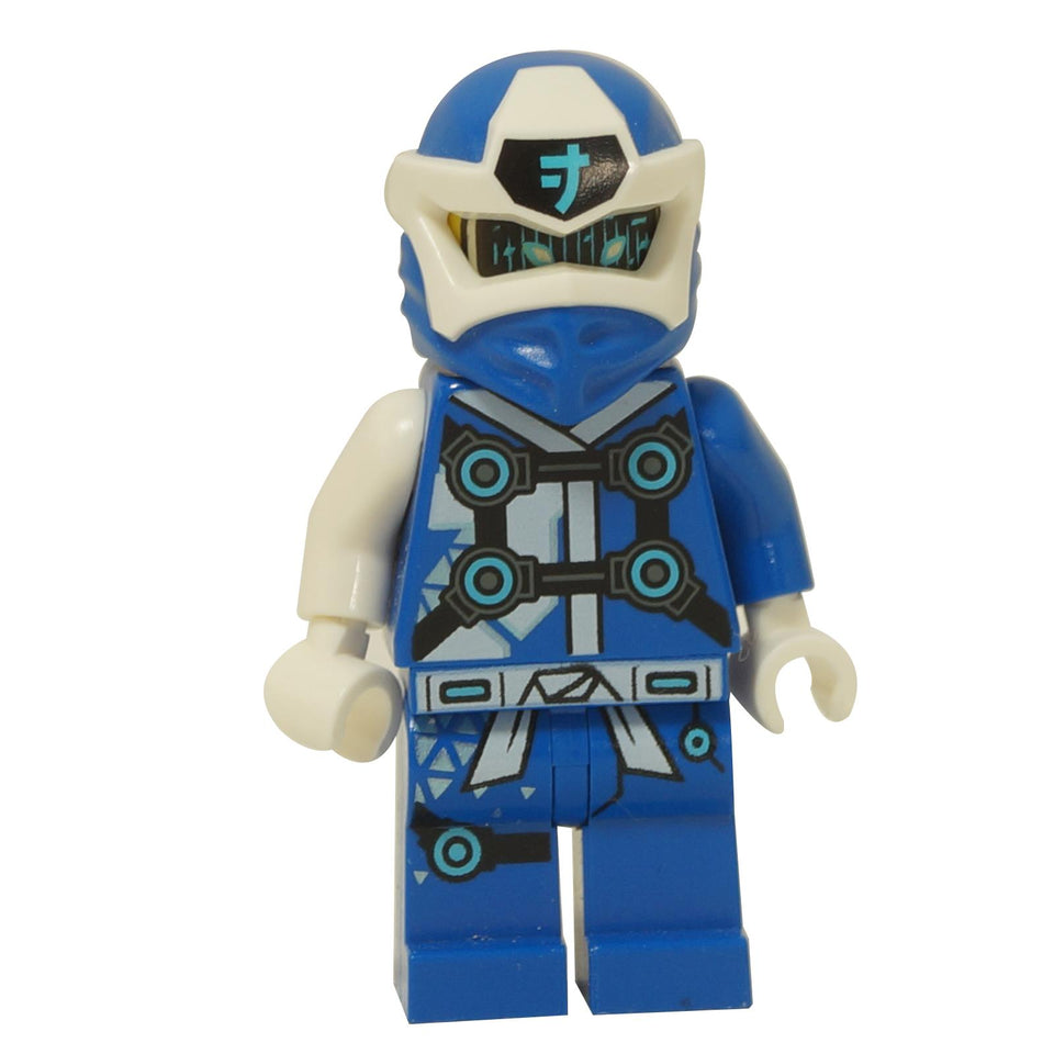 Blue Digi Jay minifigure with white visor mask and digital armor print outfit
