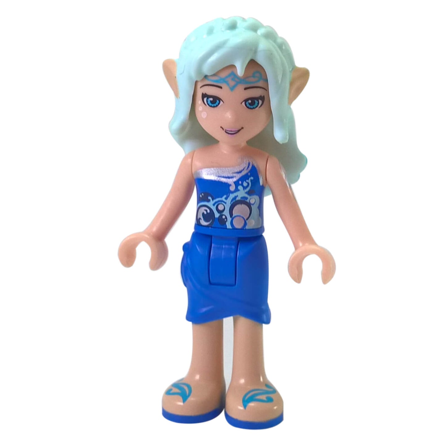 ®ليغو دمى الجان نيدا ريفرهارت المصغرة elf014 الأمامية بزي أزرق وشعر أكوا
