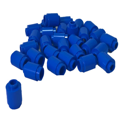 Blue round 1 x 1 brick part 3062 with cylindrical shape for LEGO® building details and accents
