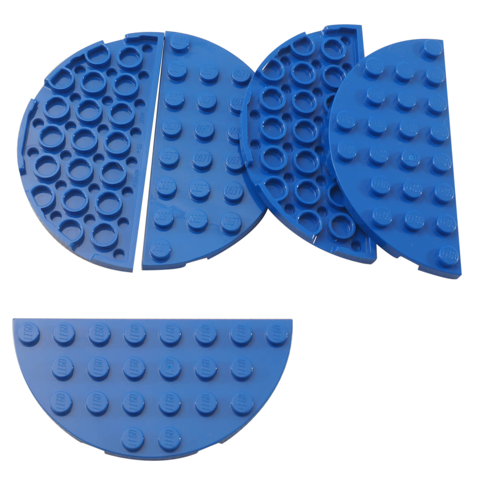 Azul placa de canto redonda dupla 4 x 8 com bordas curvas suaves para LEGO® bases e layouts de construção
