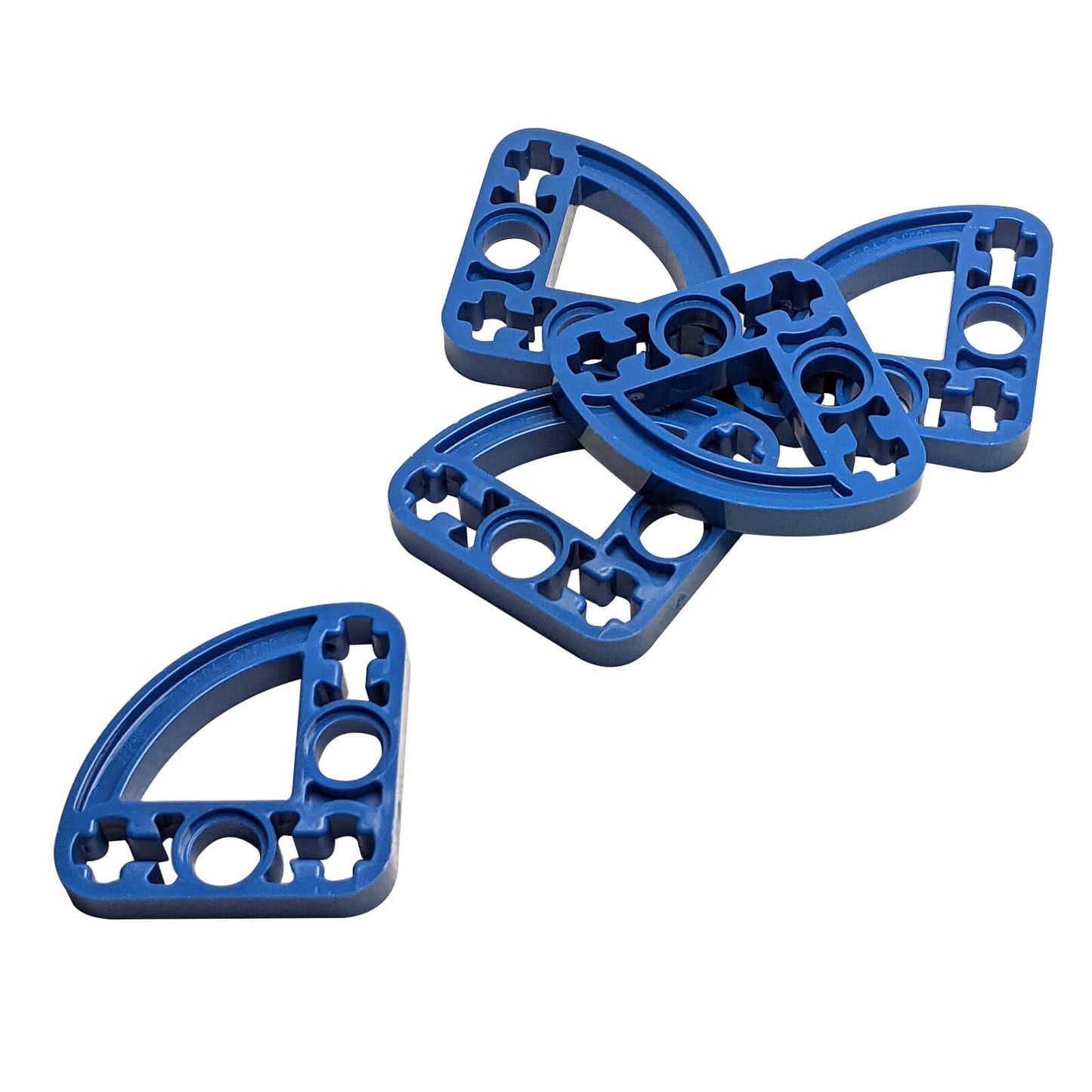 Blue Technic liftarm modified L-shape quarter ellipse thin 3 x 3 (32284) for curved frames and builds
