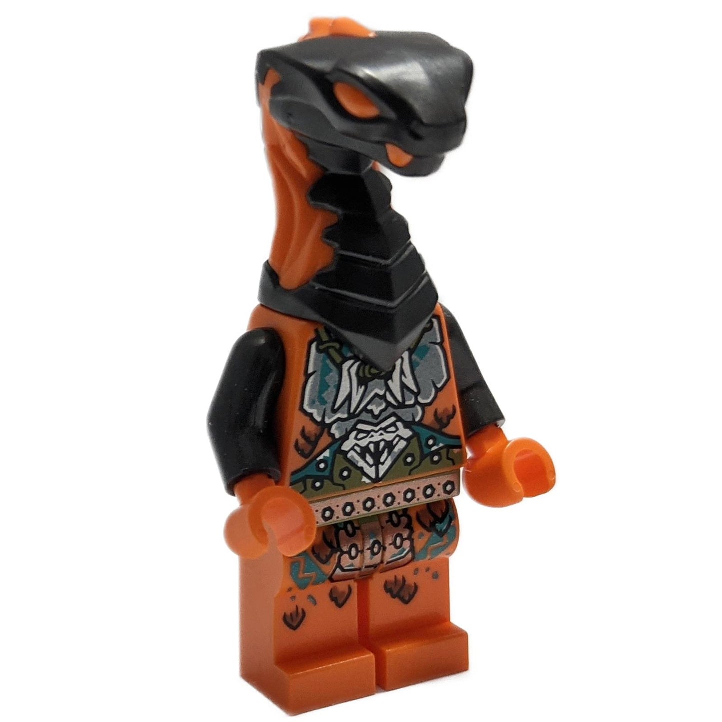 LEGO® Boa Destructor minifigure (njo735) with orange body, black arms, and snake head from NINJAGO® Core.