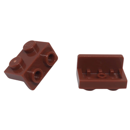LEGO® Bracket 1 x 2 - 1 x 2 part 99781 shown from angled top and underside views