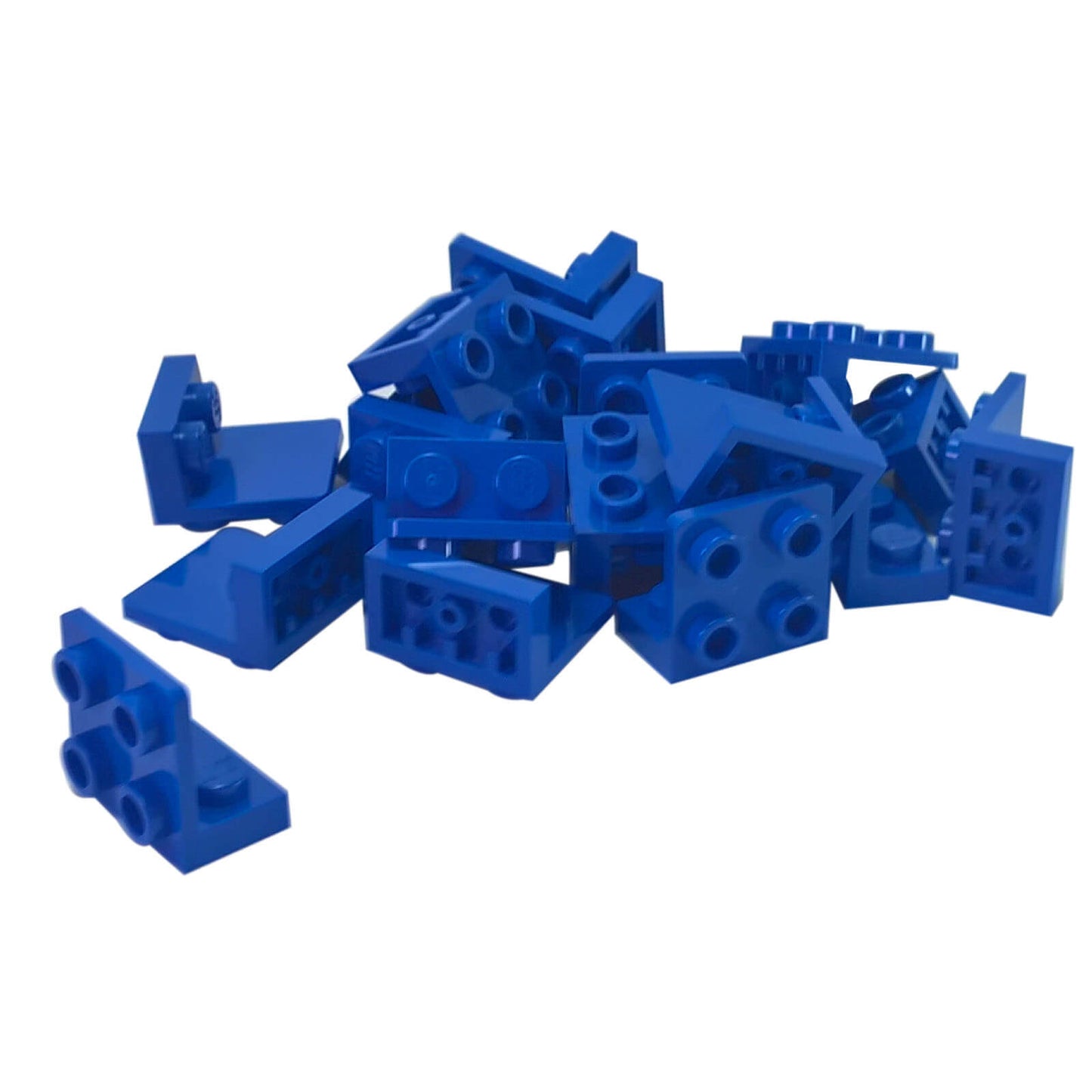 Blue inverted bracket 1 x 2 - 2 x 2 (part 99207) for offset building and SNOT connections
