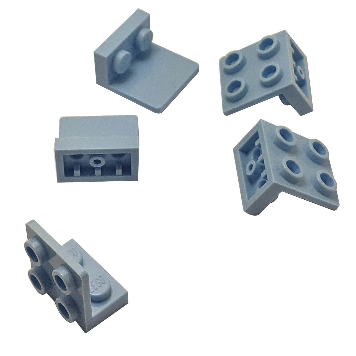 Bright light blue inverted bracket 1 x 2 - 2 x 2 (part 99207) for offset building and SNOT connections
