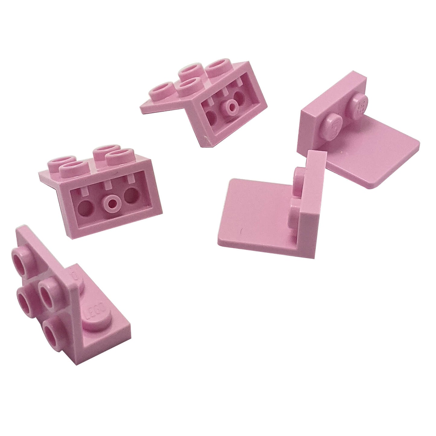Bright pink inverted bracket 1 x 2 - 2 x 2 (part 99207) for offset building and SNOT connections
