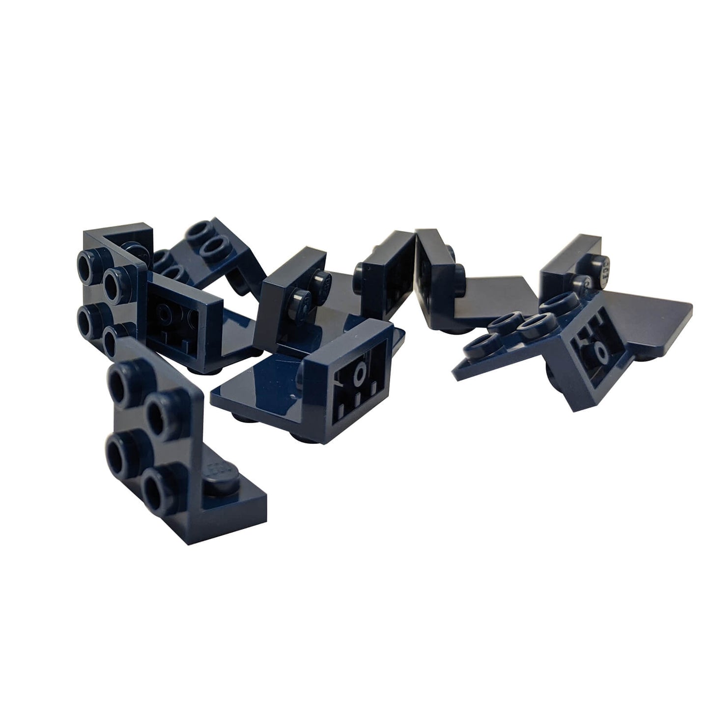Dark blue inverted bracket 1 x 2 - 2 x 2 (part 99207) for offset building and SNOT connections
