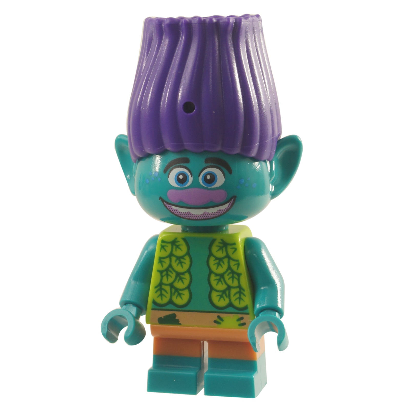 LEGO® Trolls Branch minifigure twt014 purple hair green vest teal skin