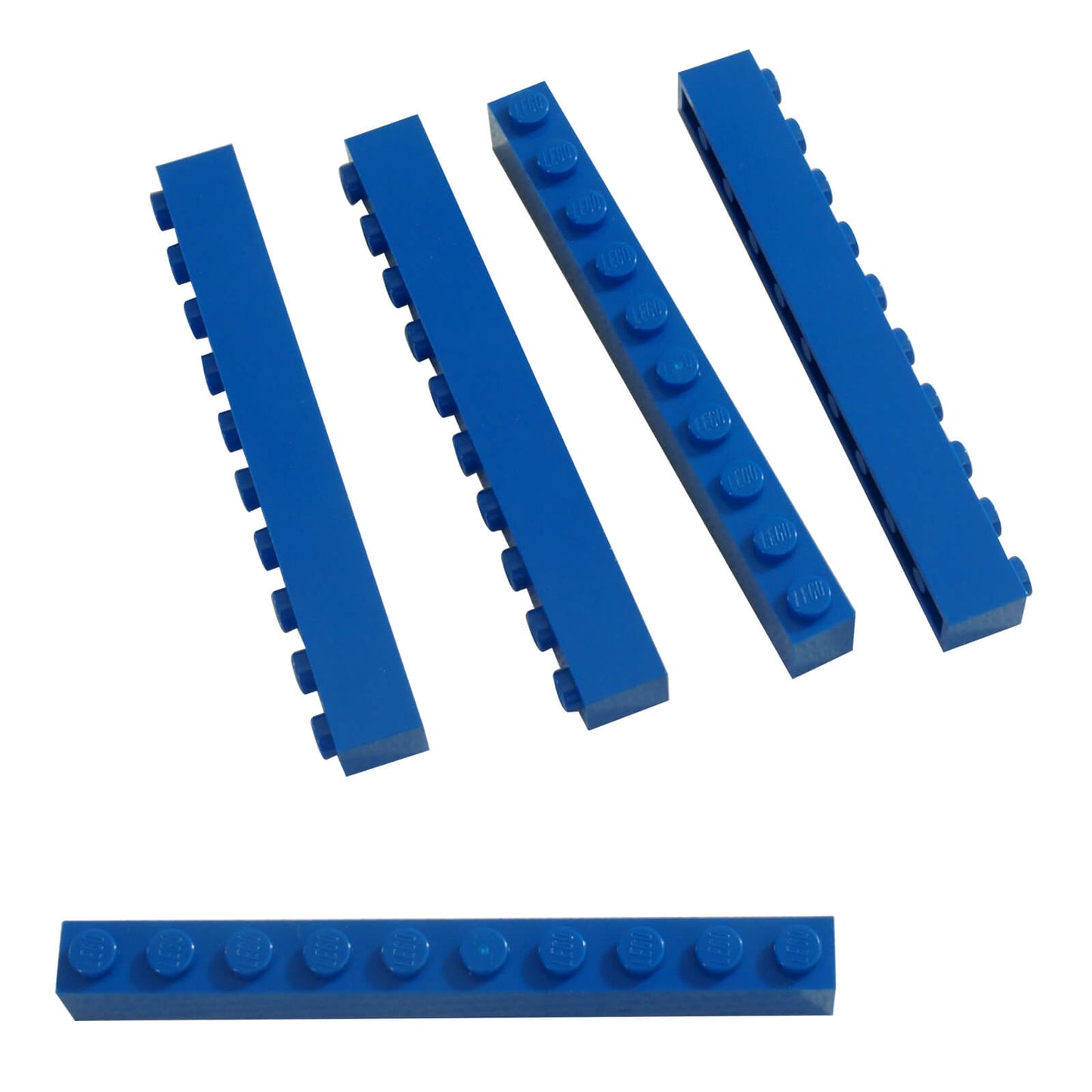 blue LEGO brick 1 x 10 long building brick part 6111 used for structural walls bases and extended building sections
