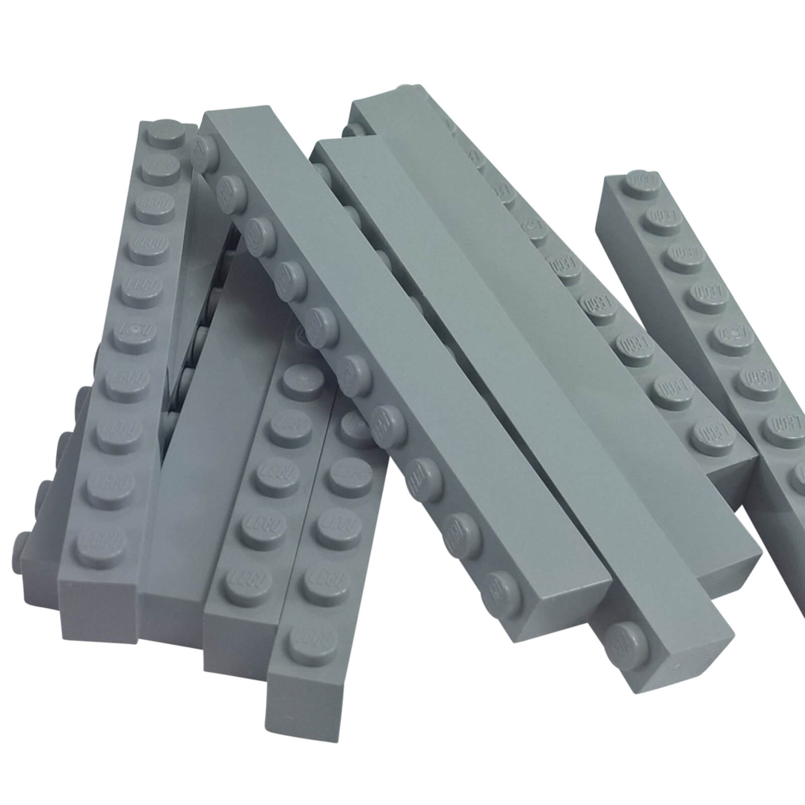 LEGO Stein 1 x 10, helles Blaugrau, Stapel langer Bausteine