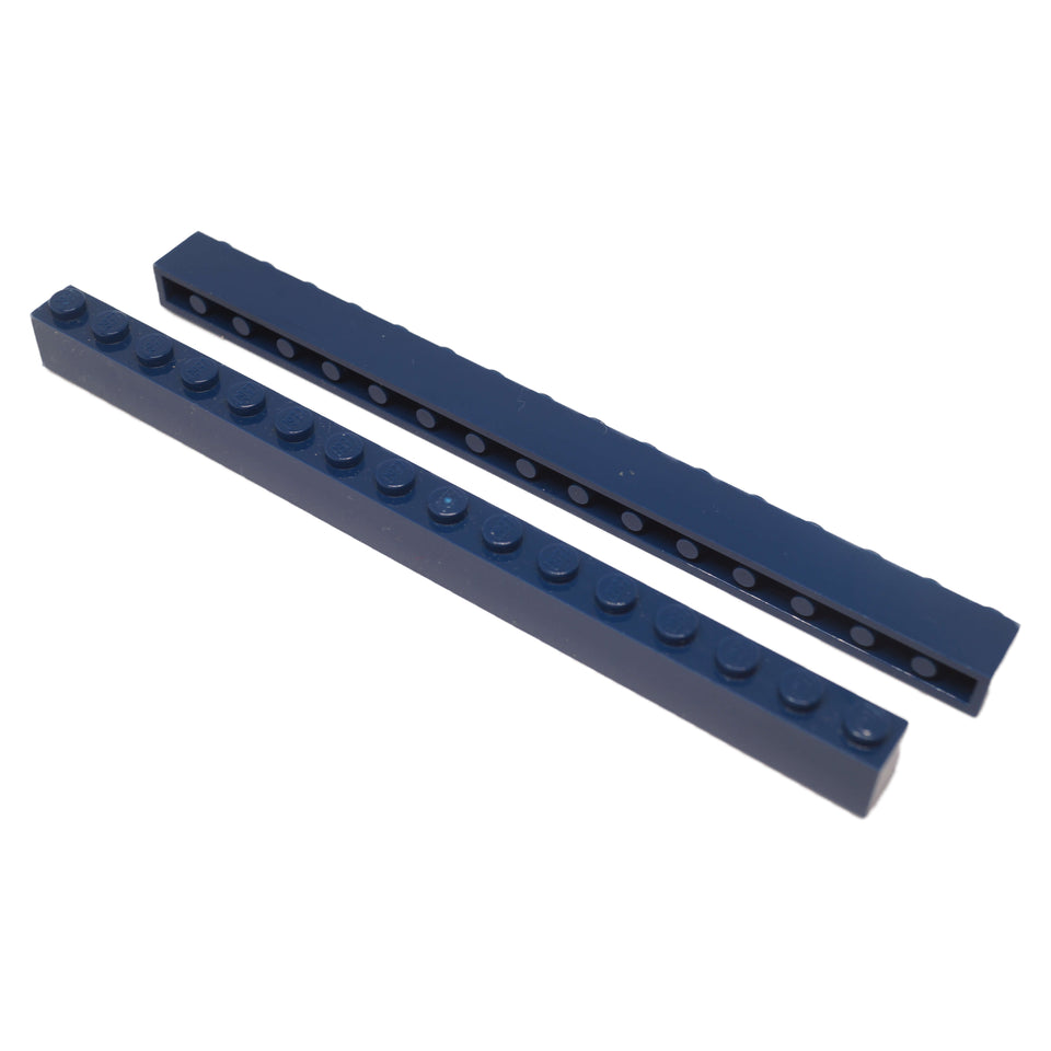 Brick 1 x 16 in dark blue, long rectangular building brick used for walls, beams, and large structural builds
