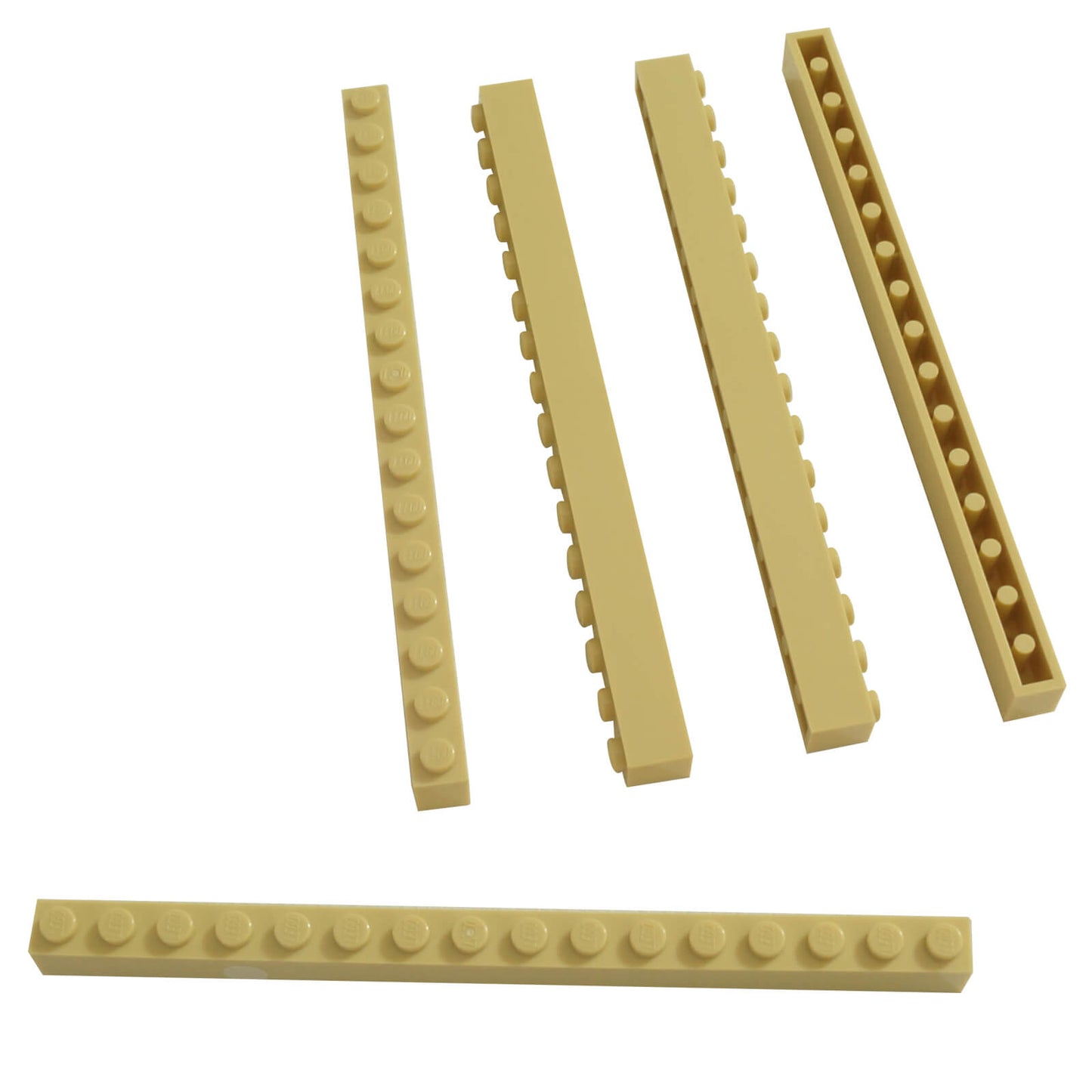 Brick 1 x 16 in tan, long rectangular building brick used for walls, supports, and large structures
