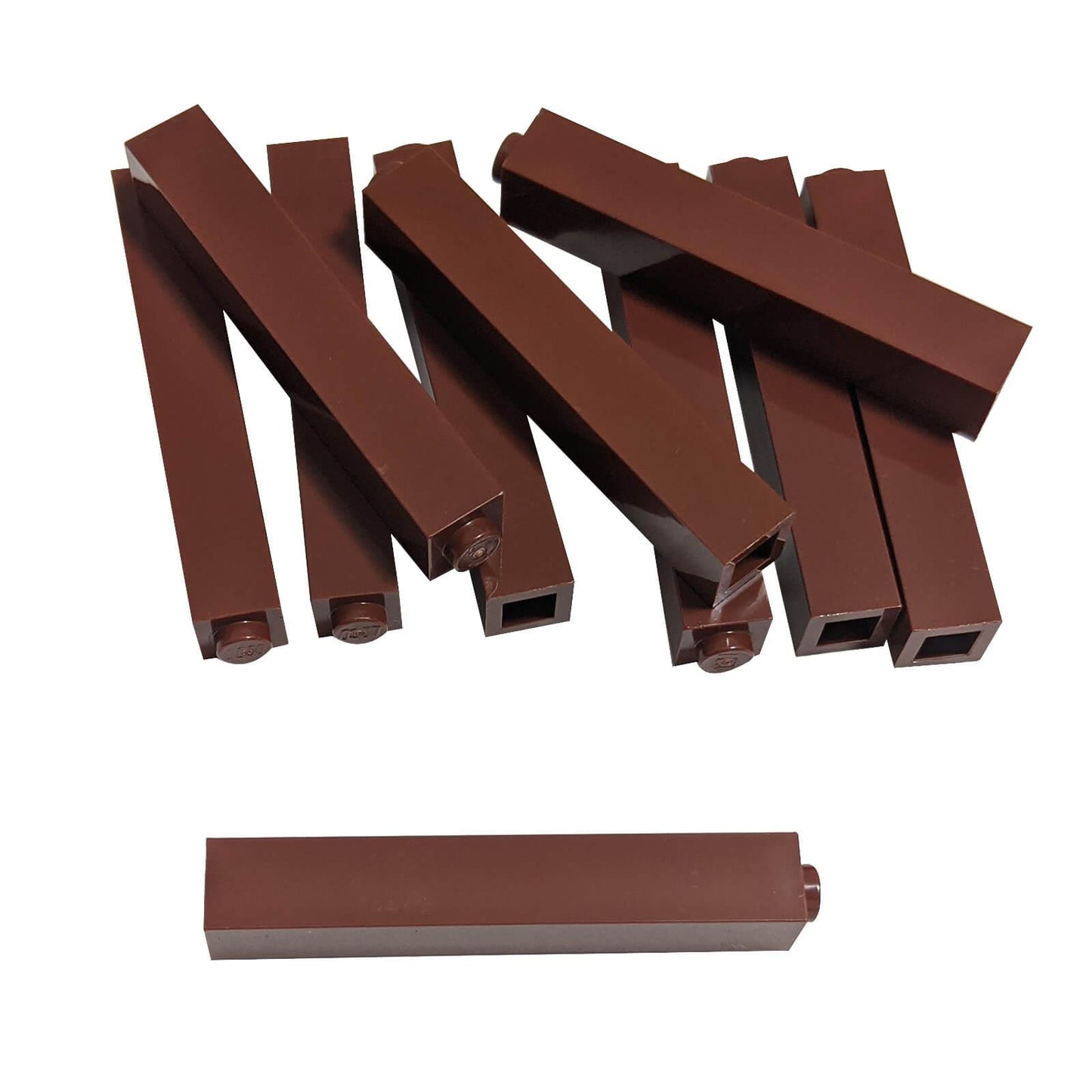 LEGO® 1 x 1 x 5 tiili kiinteällä nupilla 2453b punaruskeassa, korkea pystysuora rakennusosa
