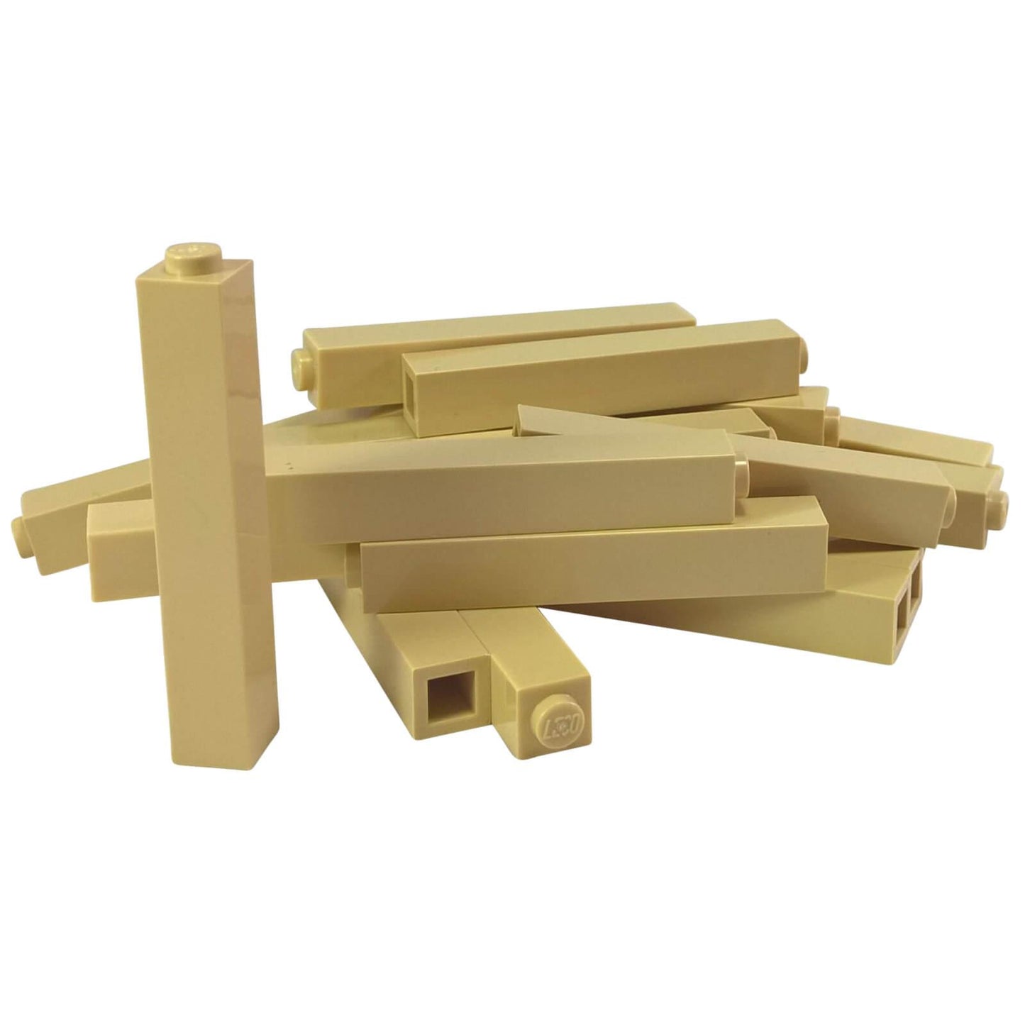 LEGO® 1 x 1 x 5 tiili kiinteällä nupilla 2453b vaaleanruskeassa, korkea pystysuora rakennusosa
