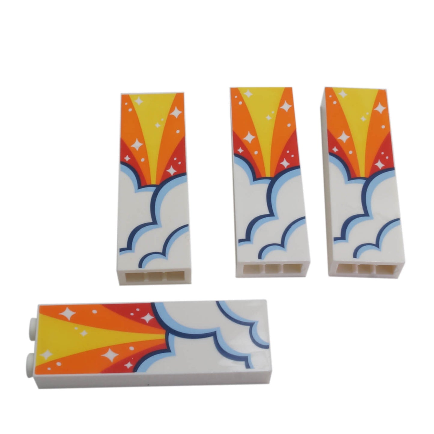 LEGO brick 1 x 2 x 5 with sky clouds and stars pattern part 2454pb144